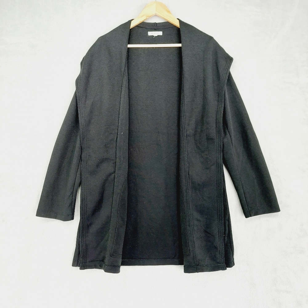 MAX STUDIO Black Open-Front Casual Wide Collar Blazer P5323